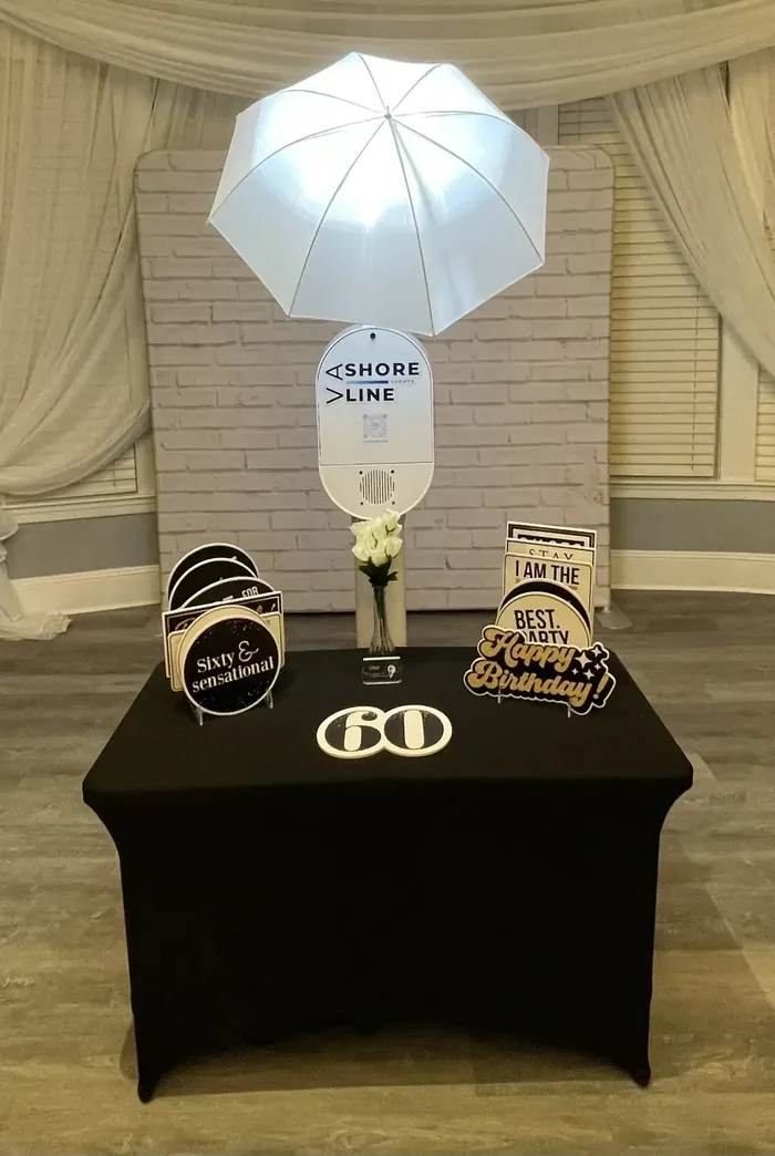 60th birthday photo booth elegant venue Chesapeake Virginia