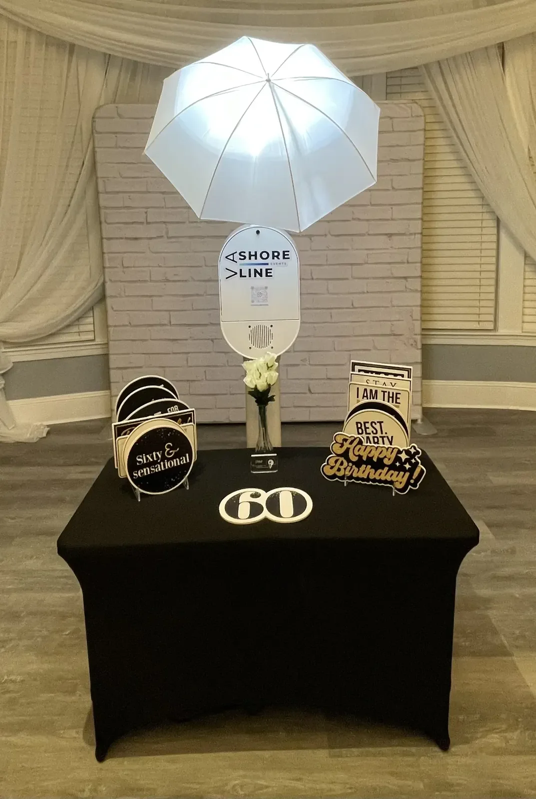 60th birthday photo booth elegant venue Chesapeake Virginia