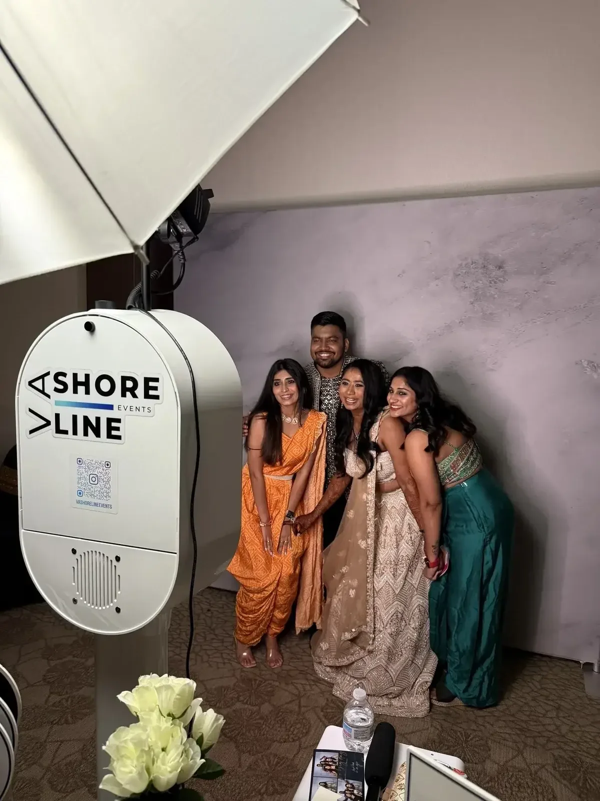 Glam photo booth cultural wedding marble backdrop Chesapeake Virginia