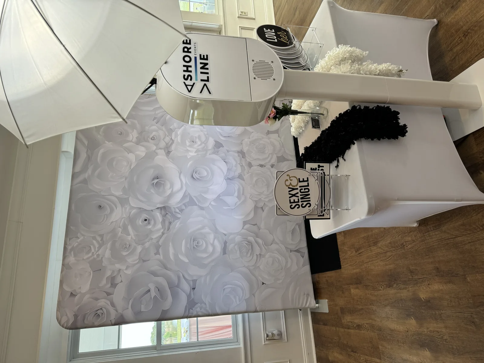 rose backdrop photo booth rental Chesapeake Virginia