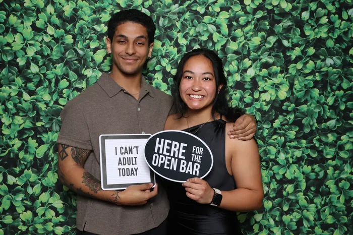 OPVRS banquet photo booth greenery backdrop Virginia Beach 2025